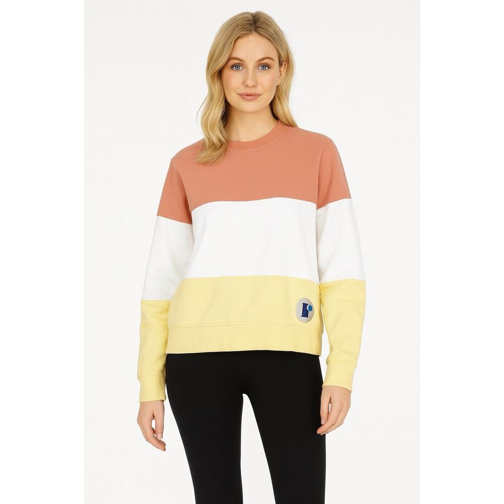Vrai Par‎ Vianney Sweatshirt Women Small Crew Neck Color Block Long Sleeves